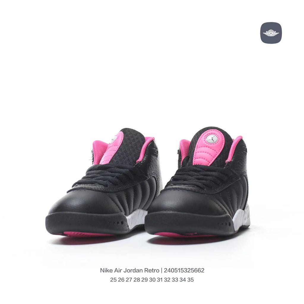 Jordan Retro-combat basketball shoes " black, white, pink"
