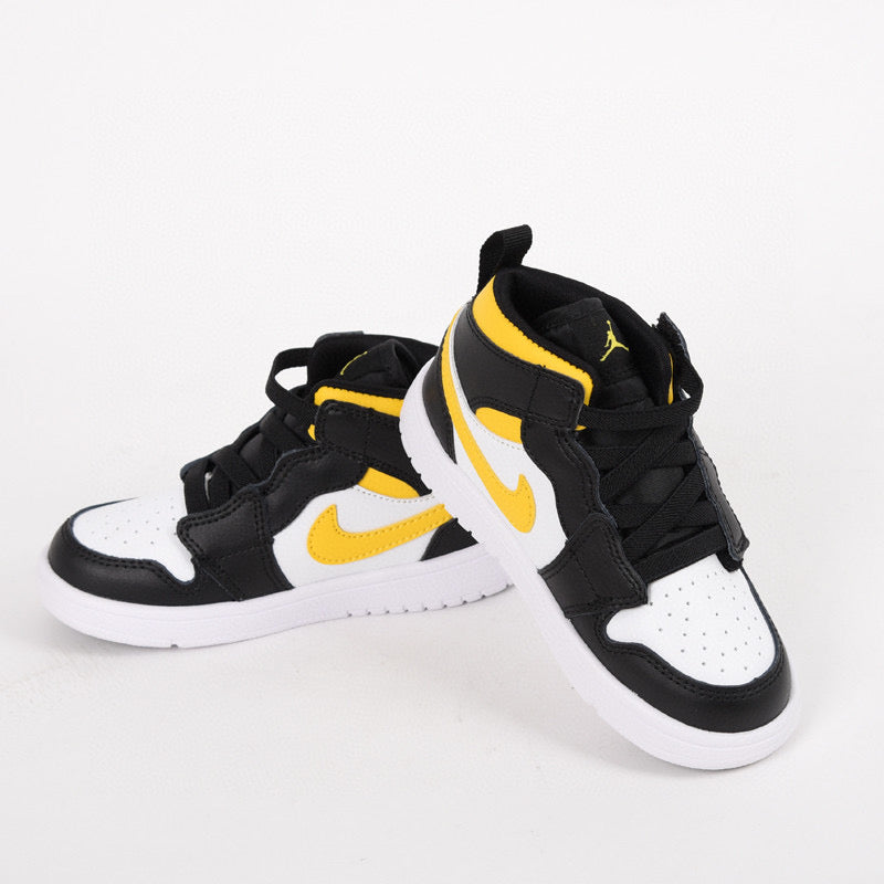 Jordan high top elastic band" white, black, yellow"