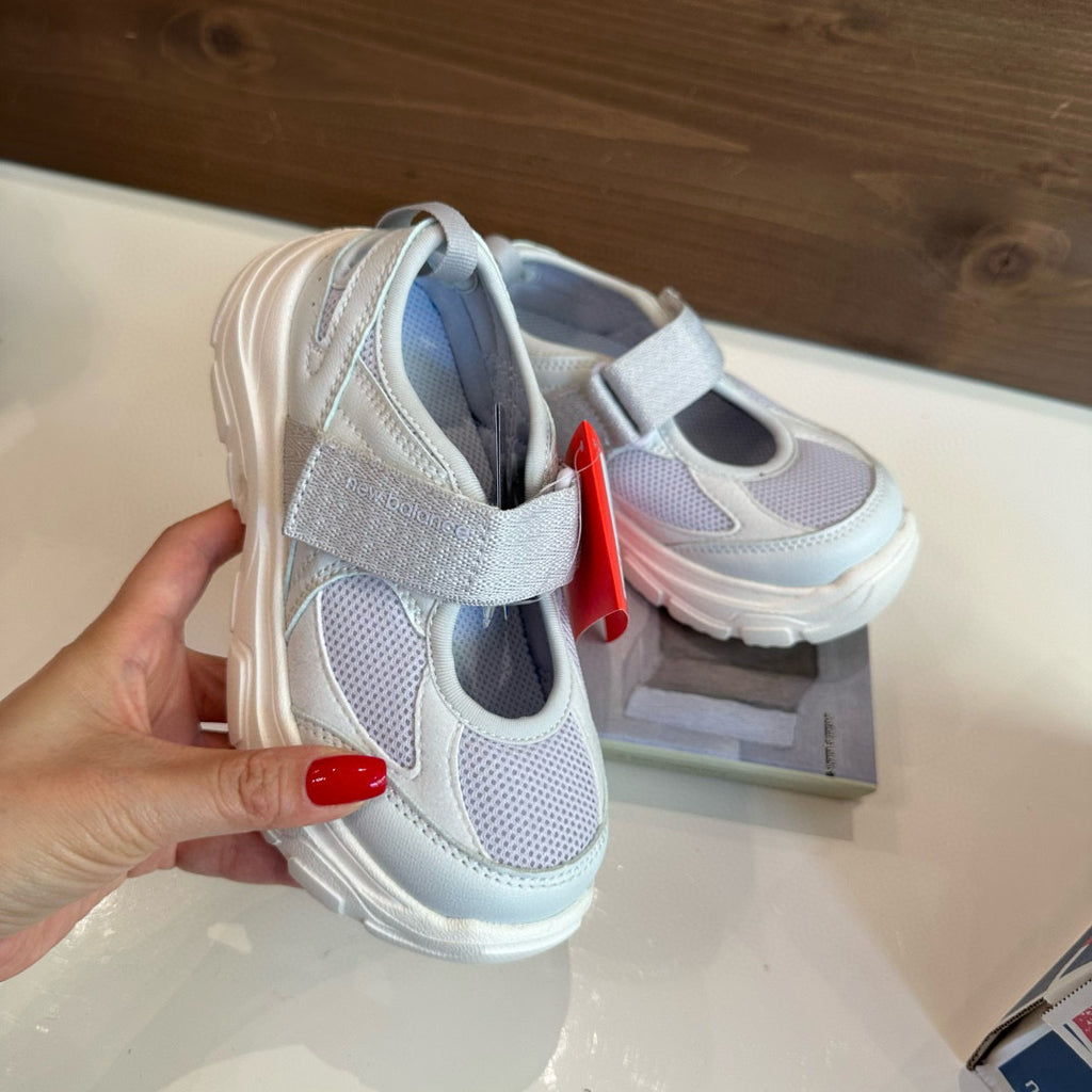 Mary Jane Closed Toe Sandals" light grey, & lavender tint"