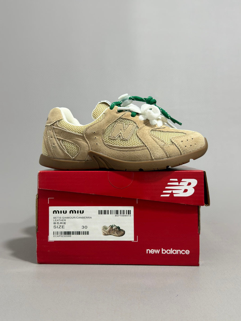 NB530 Miu miu lace-up" light brown"