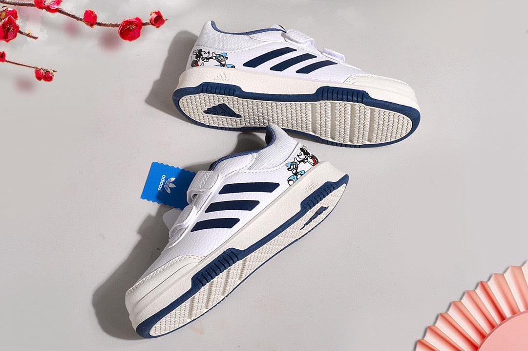 Adidas Velcro Sneakers" white, navy, cream"