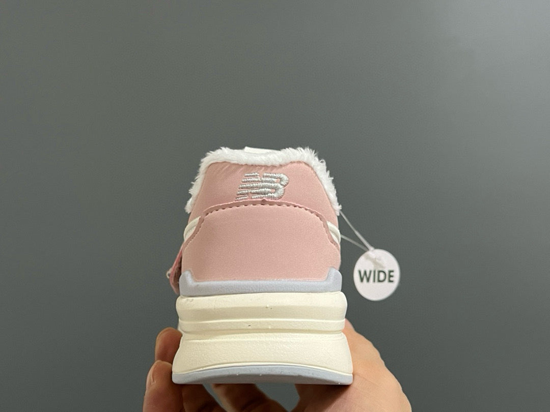 NB997 Velvet Velcro Children's Shoes" cream, pink"