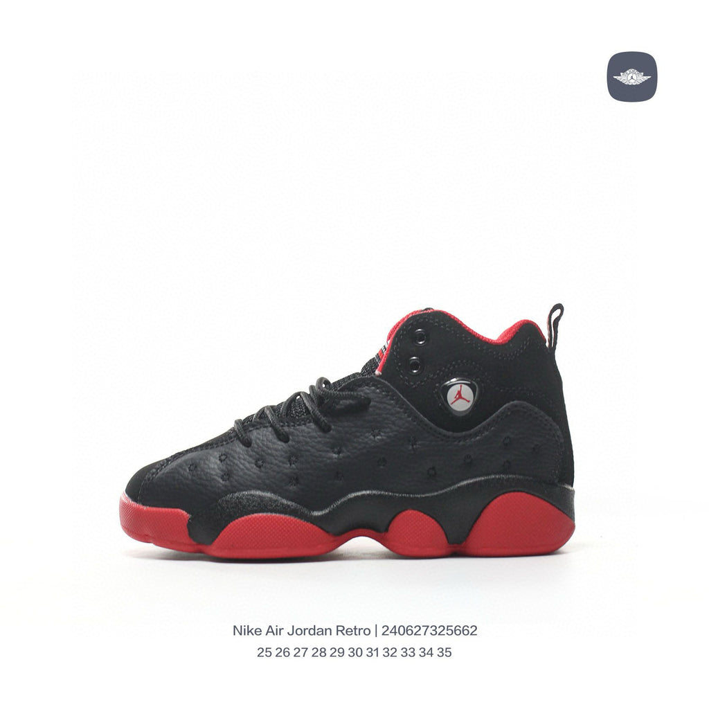 AJ13-1/split leather'  black, red"