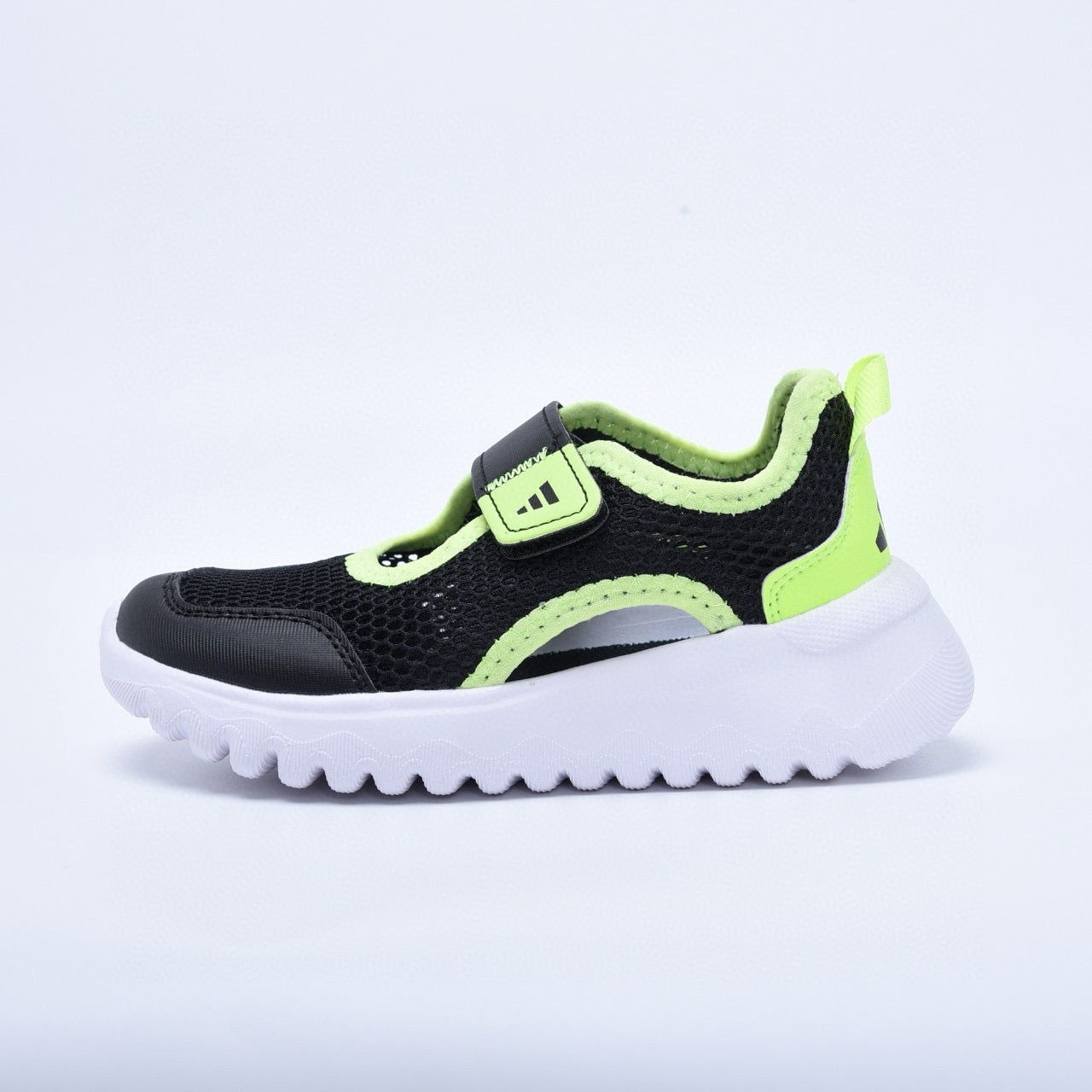 Adidas mesh single buckle sandals " Black and Yellow"