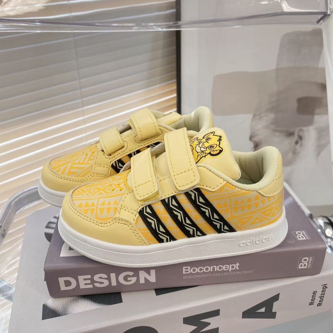 Adidas co-branded Velcro children's shoes" cream, darker yellow"