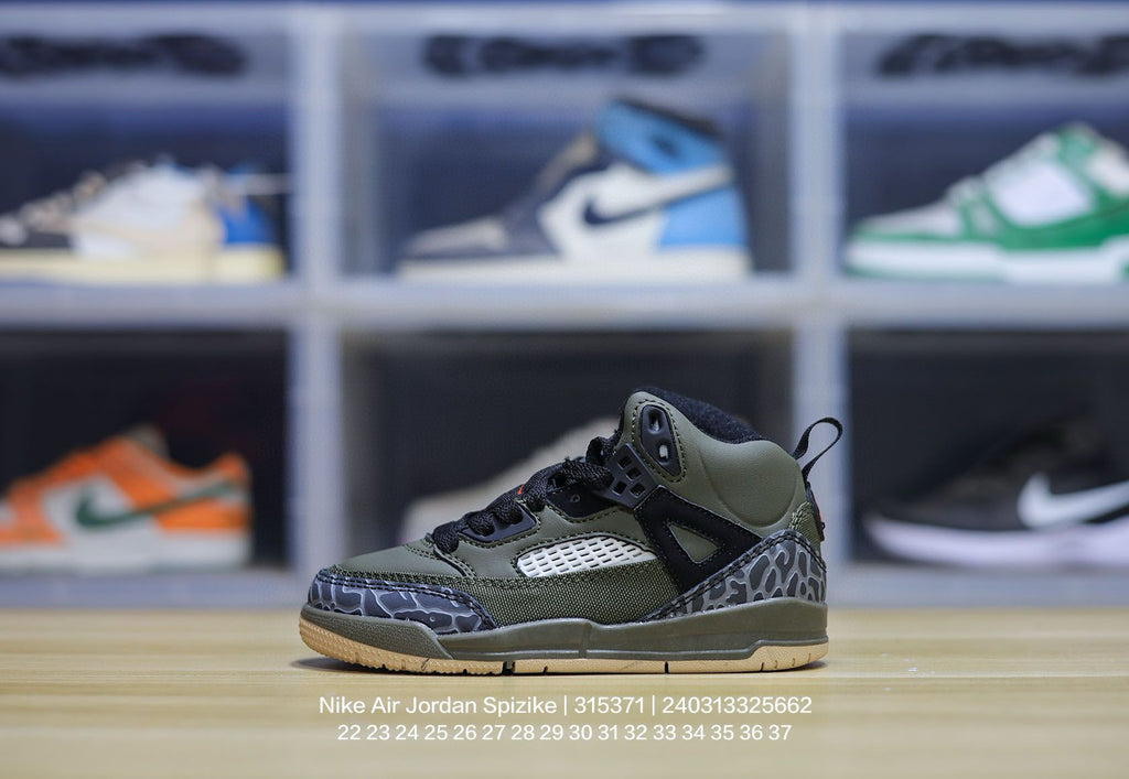 Jordan 3.5 3D Embossed Children's Shoes " olive green, light brown"