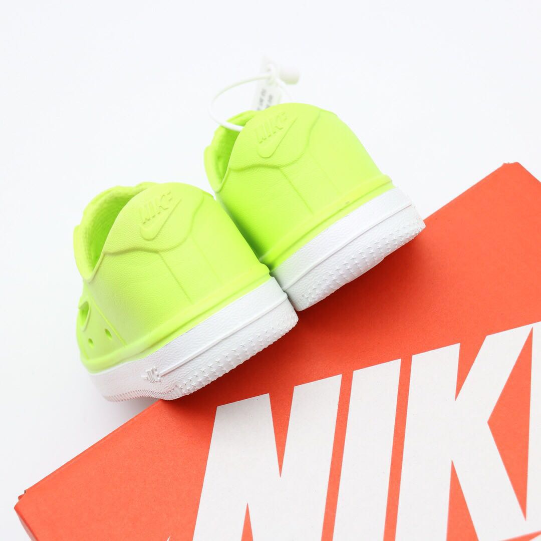 Nike Air Force Hole Shoes Beach Sandals" neon yellow-green"