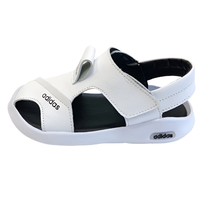 Adidas full leather bread head sandals" white"