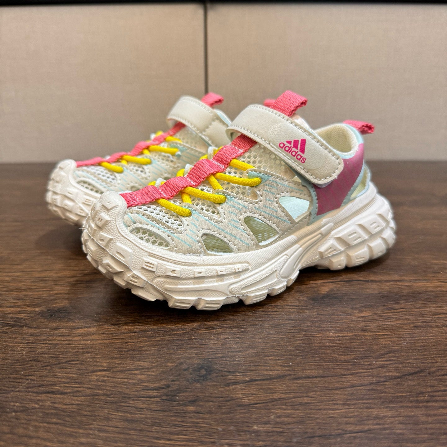 Adidas tire bottom beach shoes" cream"