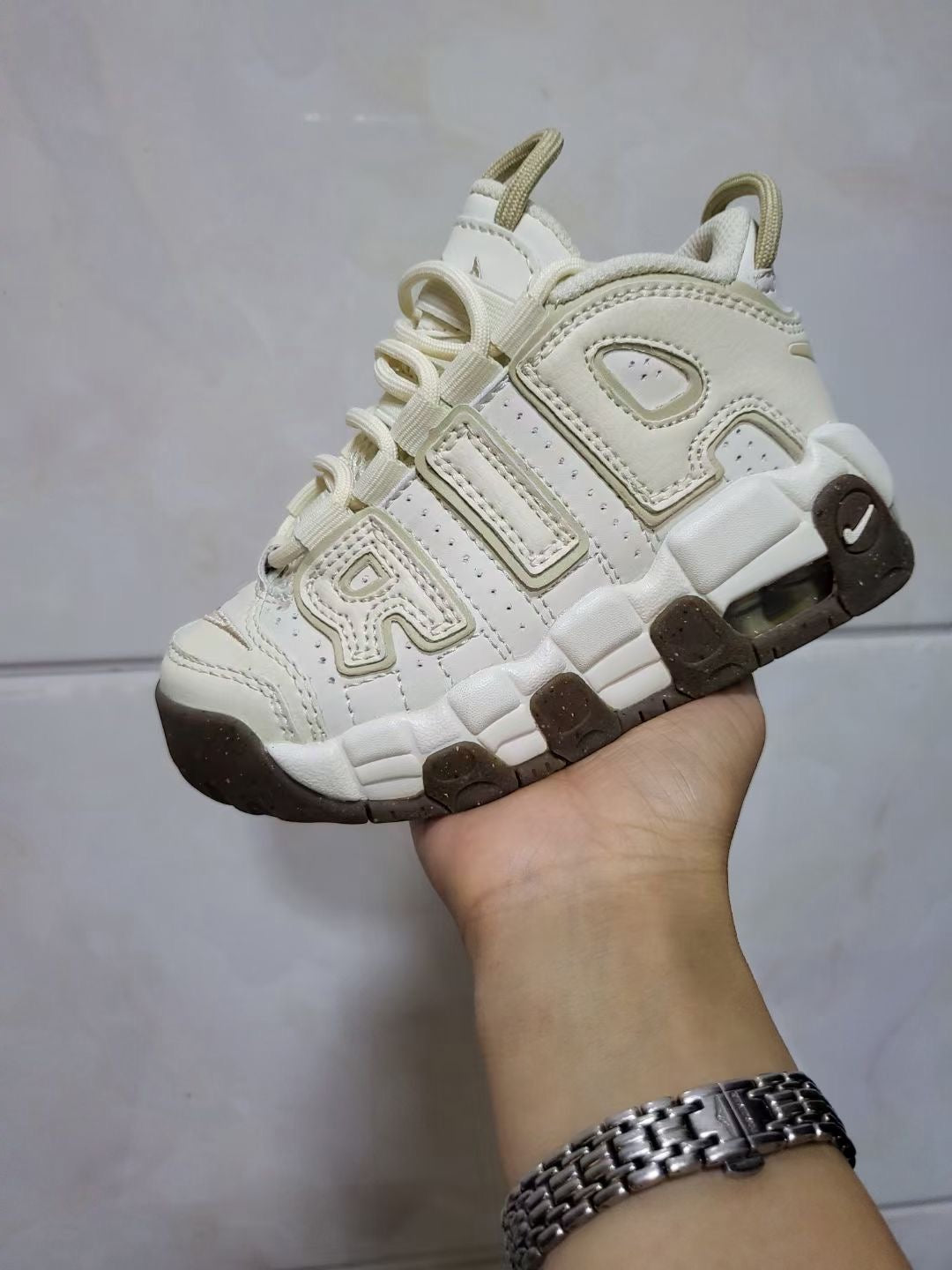 Pippen kids' shoes" Cream, dark brown"