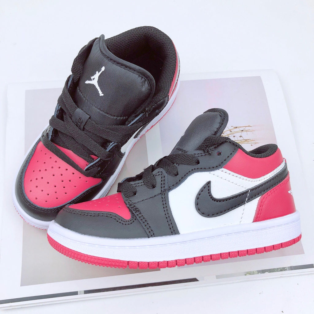 Joe 1 low-top elastic buckle parent-child shoes" black, white, pink"