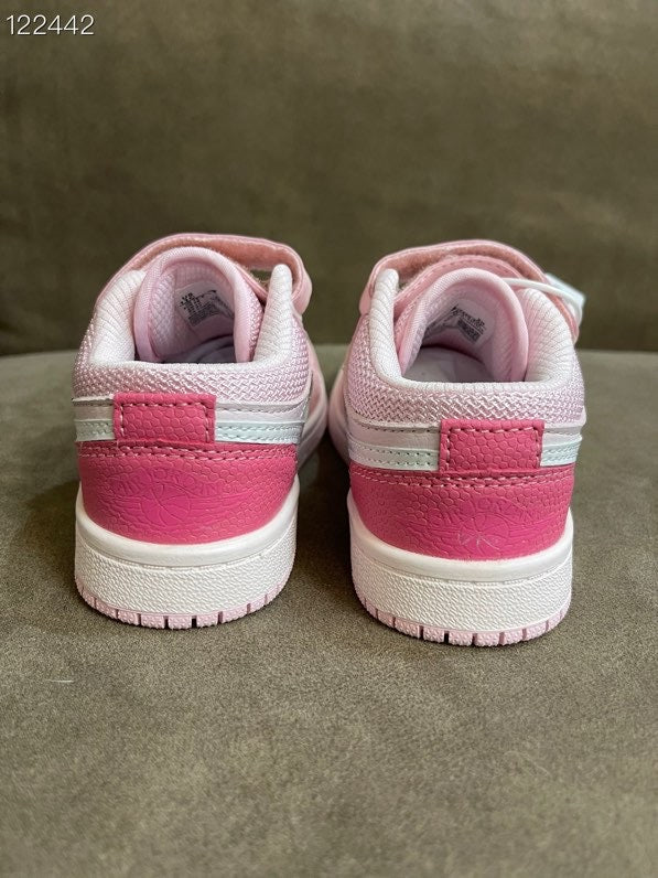 AIR JORDAN 1 low-top Velcro" pink, light pink"