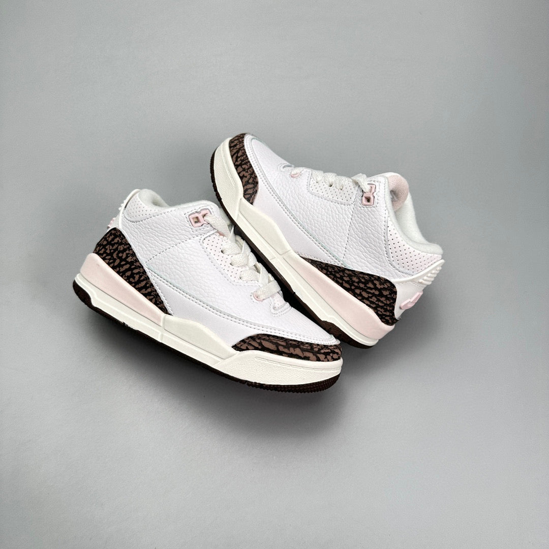 Jordan 3 children's shoes" white, dark brown"