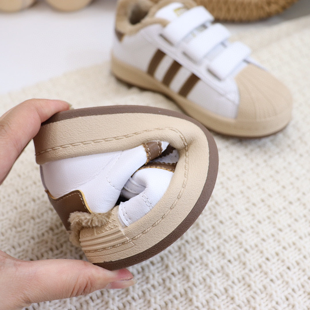Adidas clover Velcro shell toe plus velvet sneakers" white, beige"