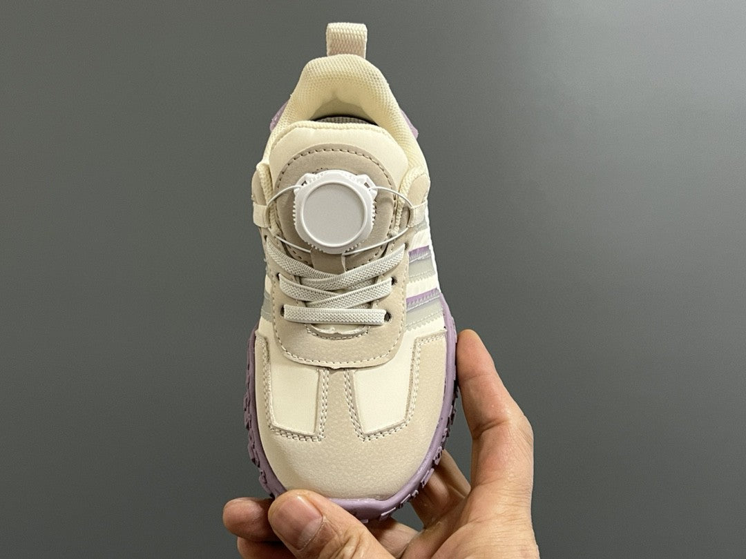 Adidas lock buckle children's dad sports shoes" cream, purple"
