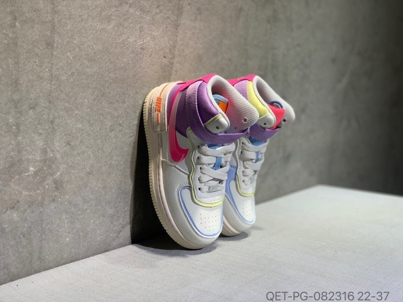 High-top Macaron Air Force" white, purple"