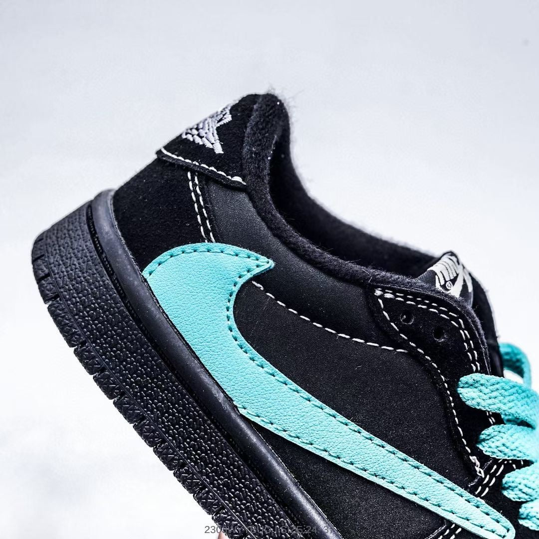 Jordan low-top reverse hook black warrior" black, turquoise"