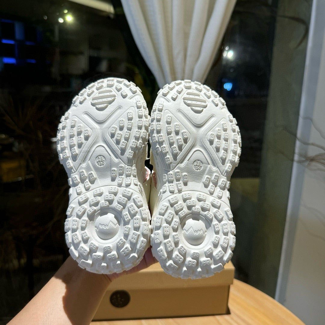Nike tire bottom Velcro hollow sandals" white, pink"
