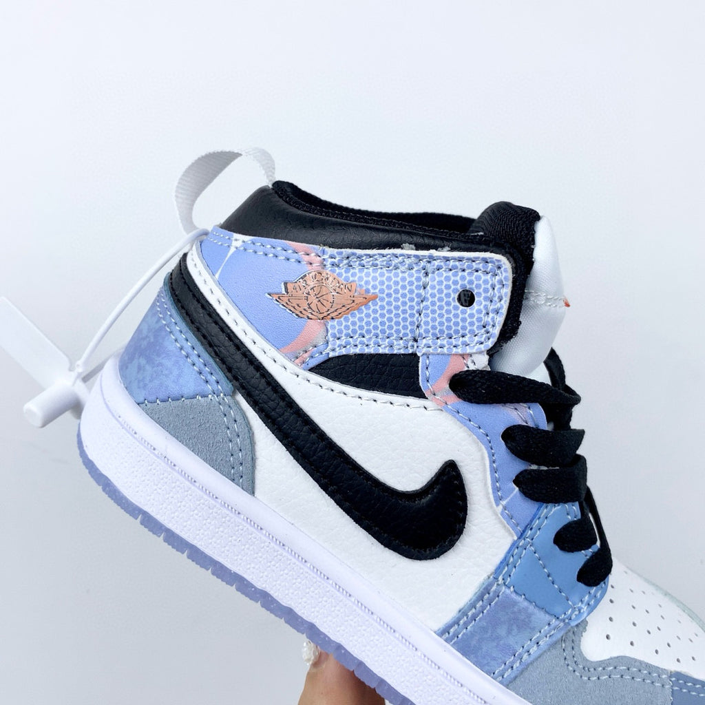 Joe 1 high top stitching" white, gray, blue"