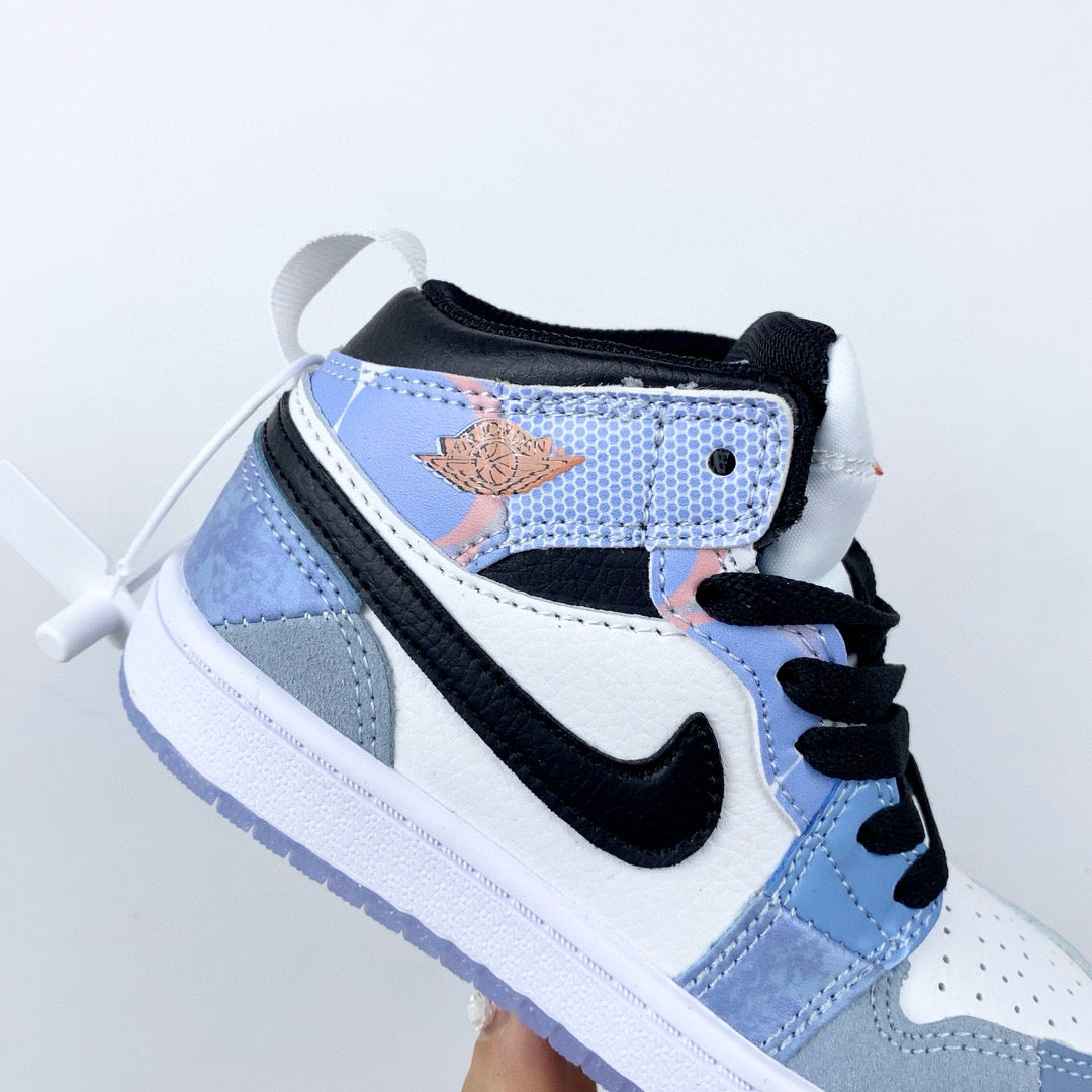 Joe 1 high top stitching" white, gray, blue"