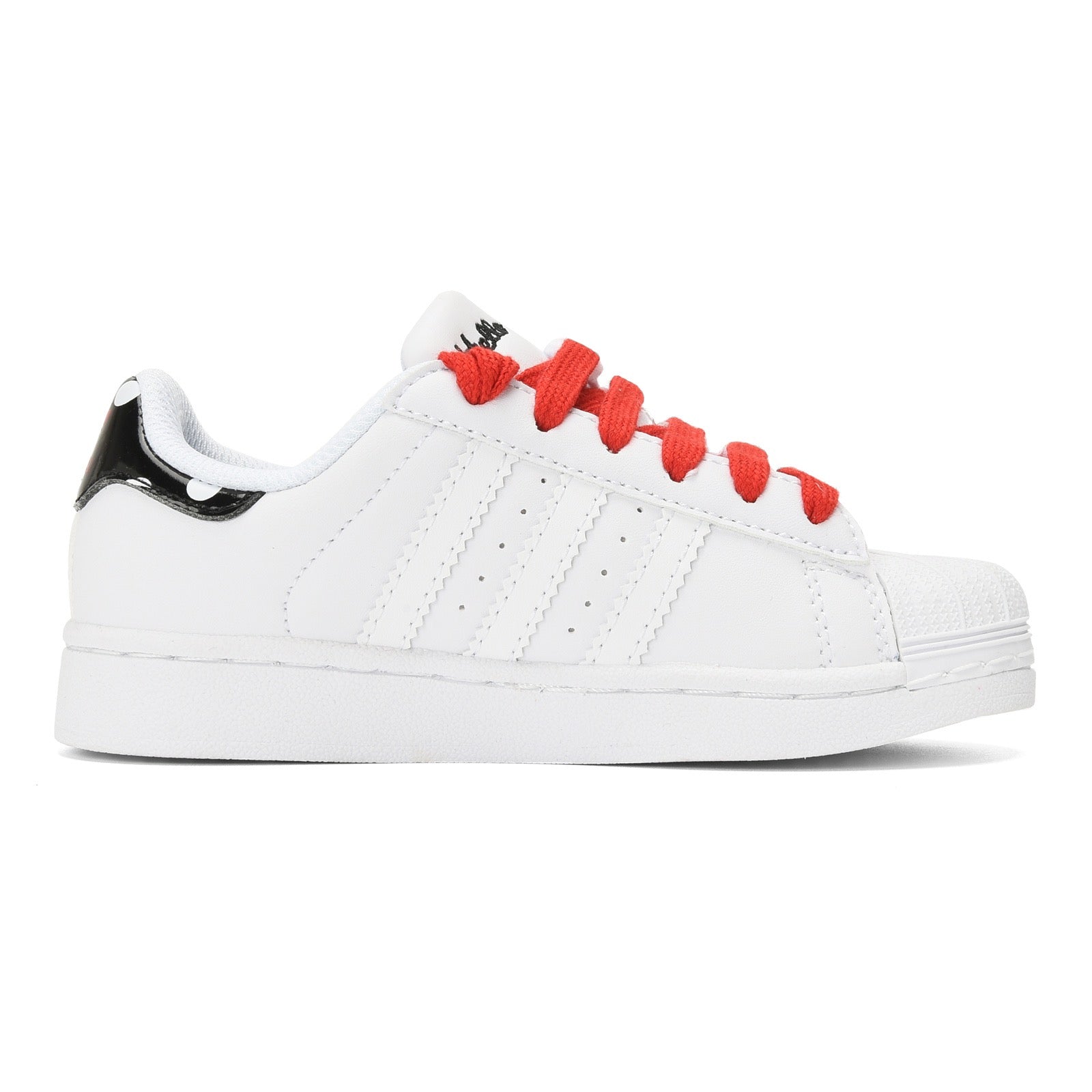 Adidas shell toe lace-up sneakers " white, red"