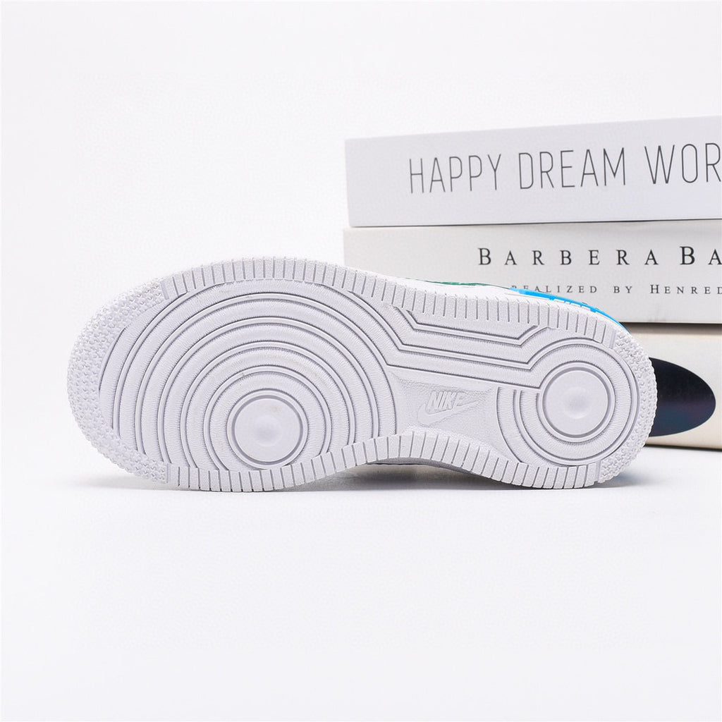 Air Force Macaron Velcro " white, Turquoise"