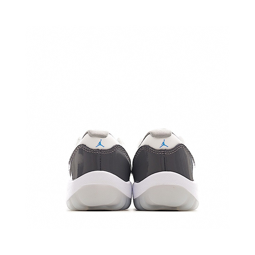 The classic AJ11 is back, mid-top" white, gray"