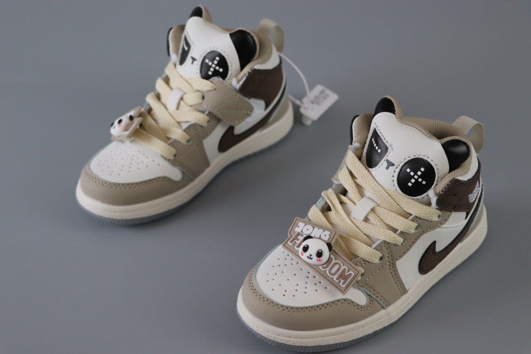 AJ Jordan Panda Light Shoes" beige, dark brown"