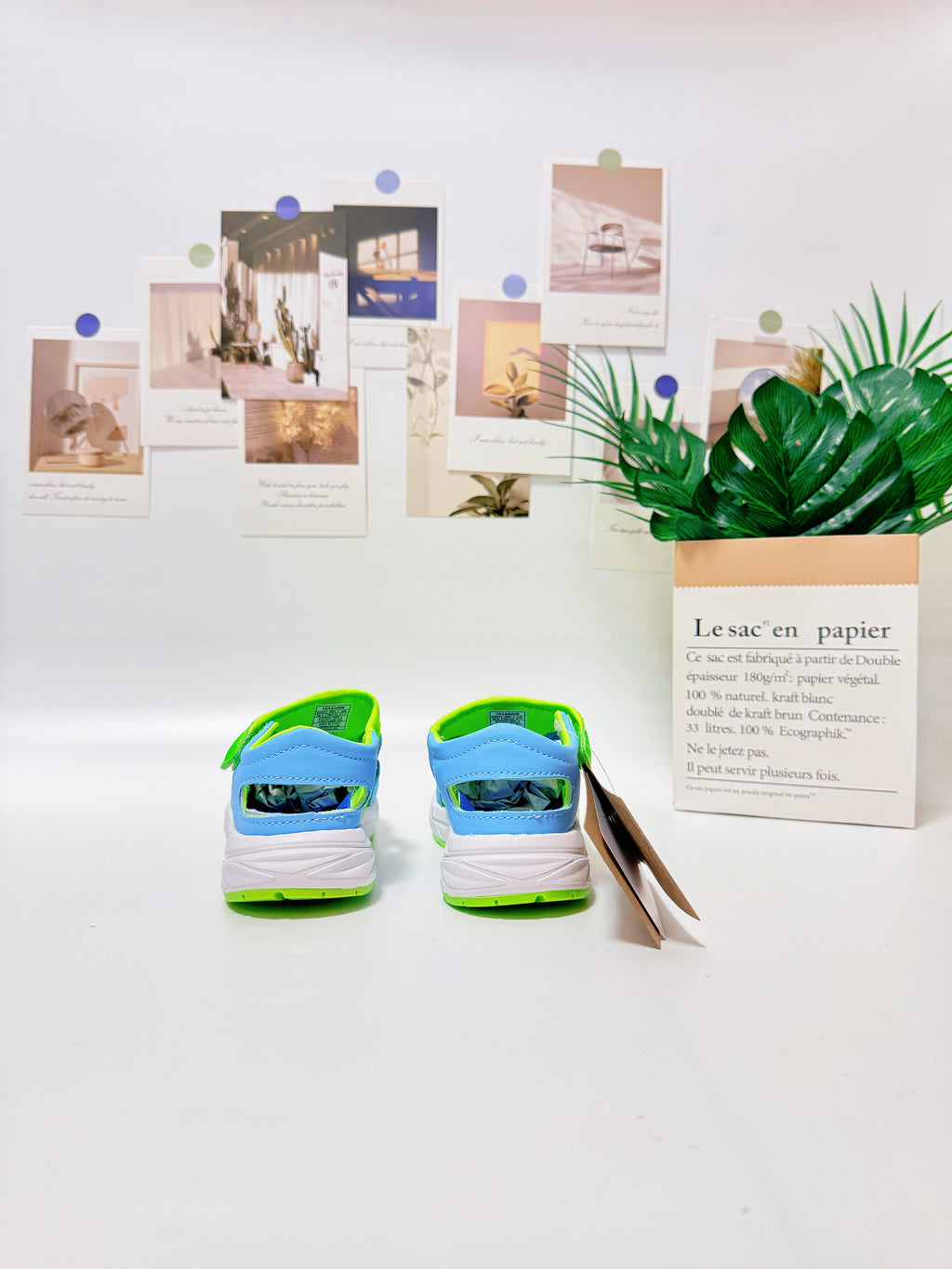 YSS new Velcro sandals "lime green, blue"