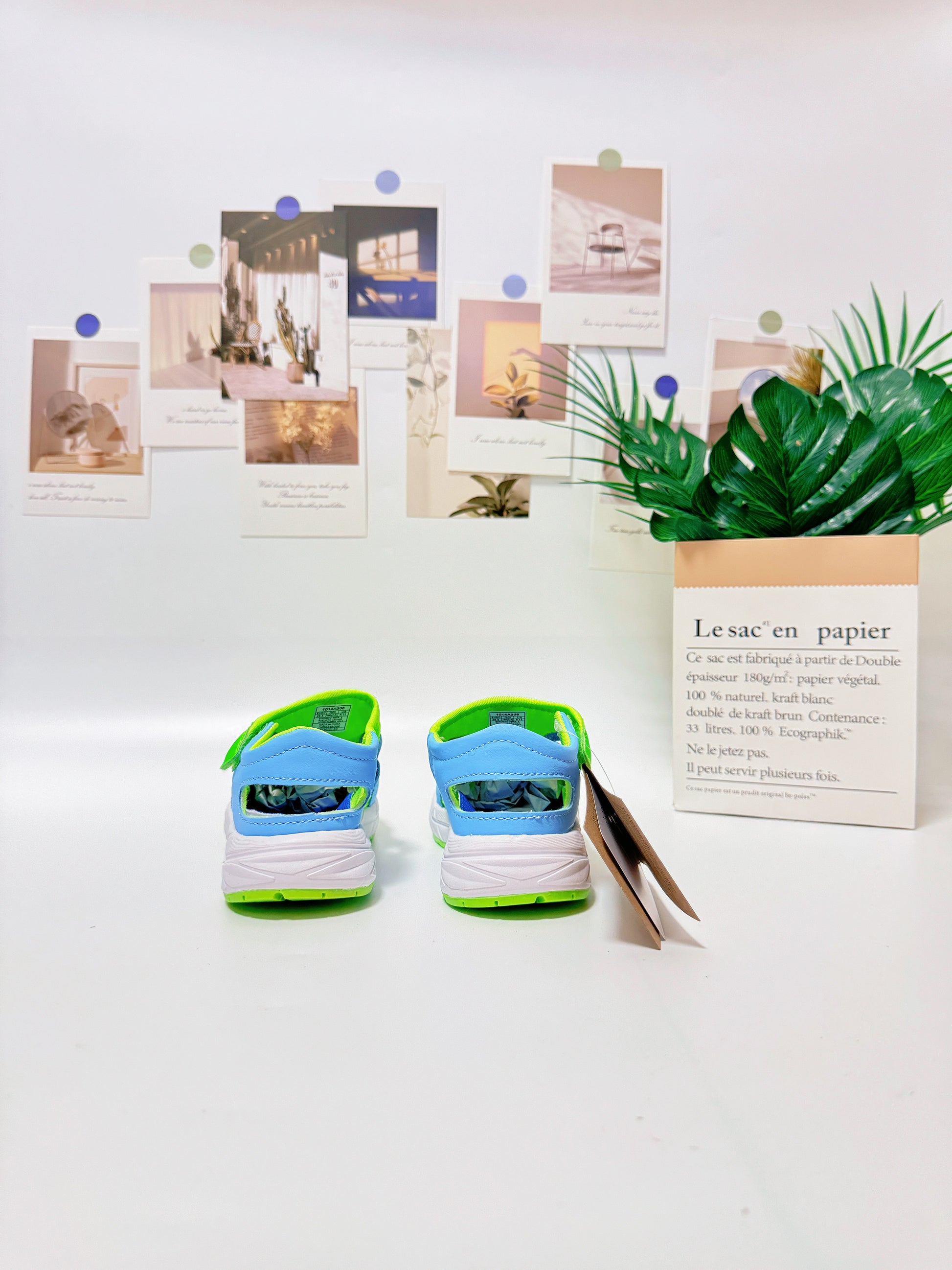 YSS new Velcro sandals "lime green, blue"