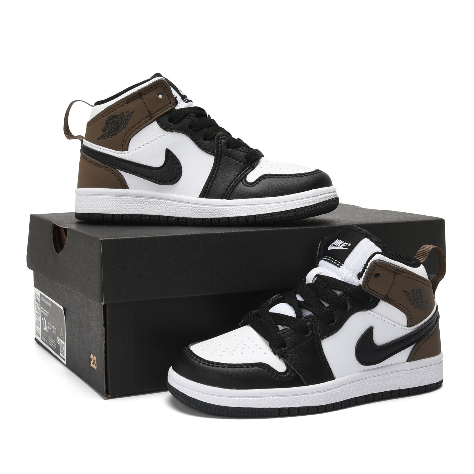 AJ-112" white, black, brown"