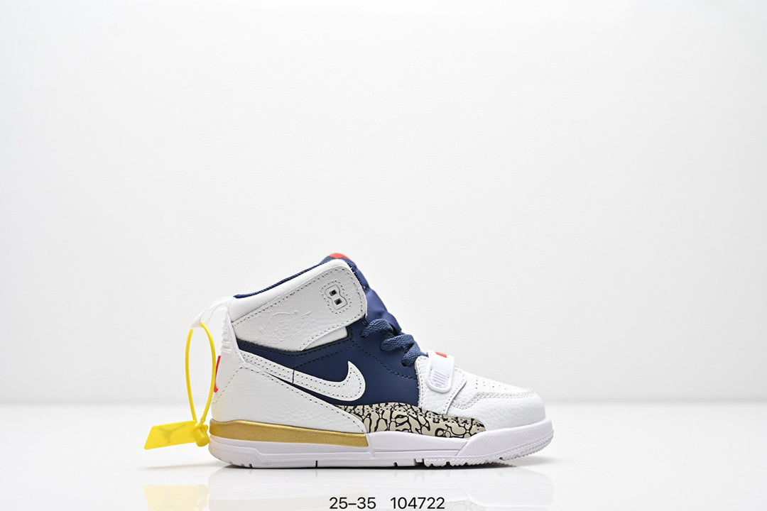 Jordan 312 children's shoes" White, Dark blue, & grey elephant print"