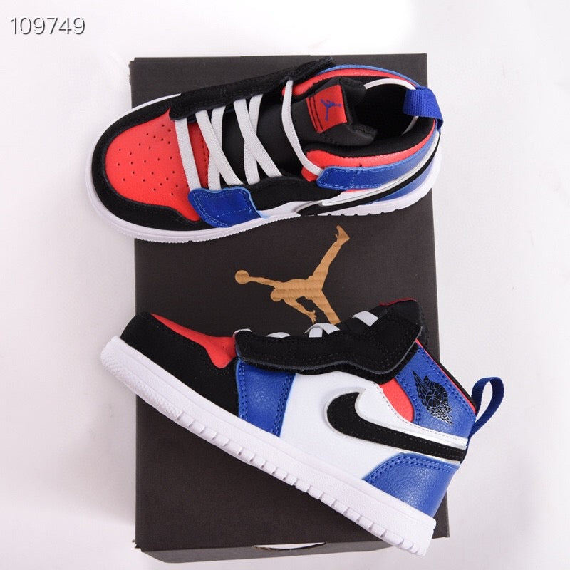 Jordan high top elastic band" white, blue, red"