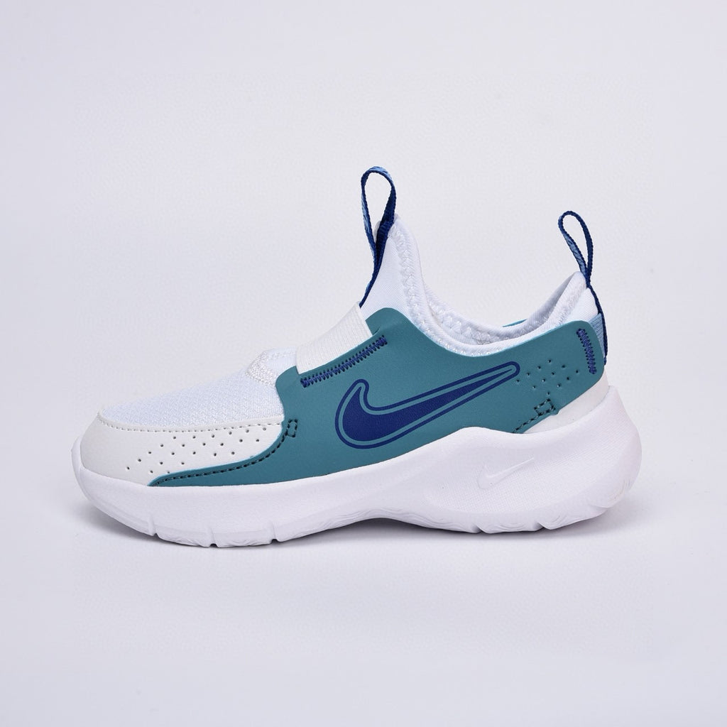 Nike slip-on running shoes"  white, greenish-blue"