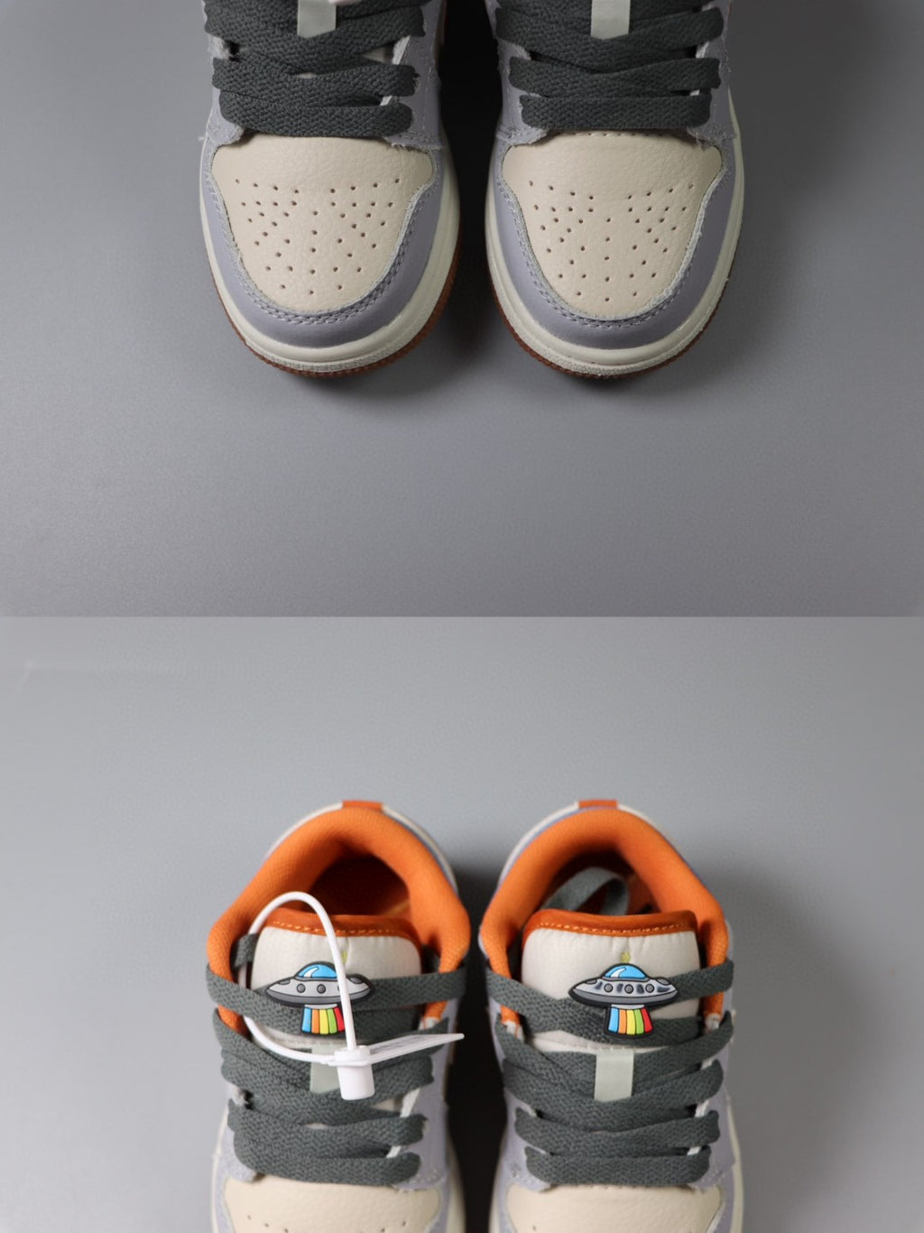 Jordan low-top first generation cartoon children's shoes" cream, red, gray"