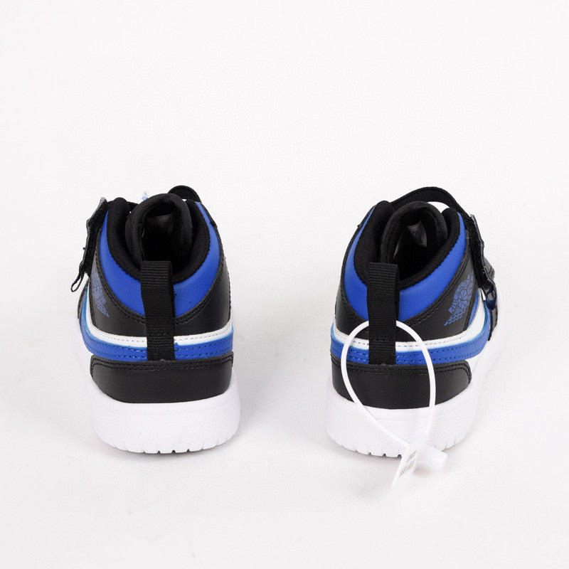 Jordan high top elastic band" white, black, blue"