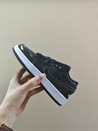 Qiao Yizhuan G version low-top children's lace-up sports shoes" black"