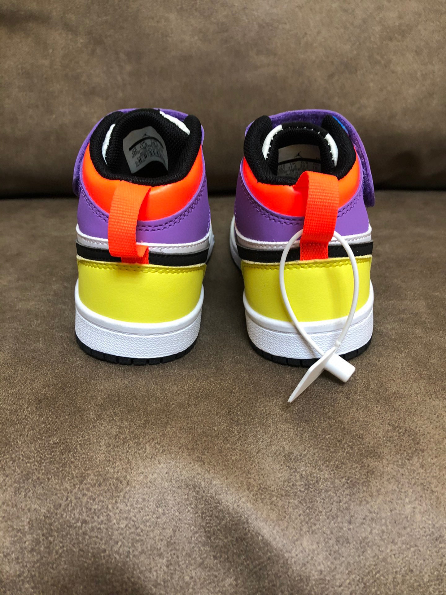 Joe's high-top Velcro children's shoes" purple, yellow, blue, white"