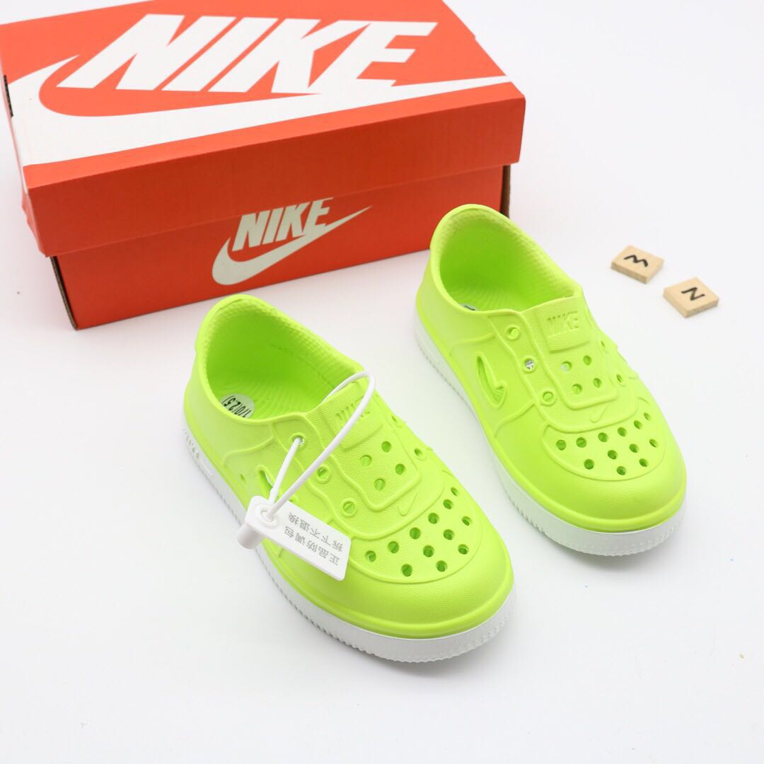 Nike Air Force Hole Shoes Beach Sandals" neon yellow-green"