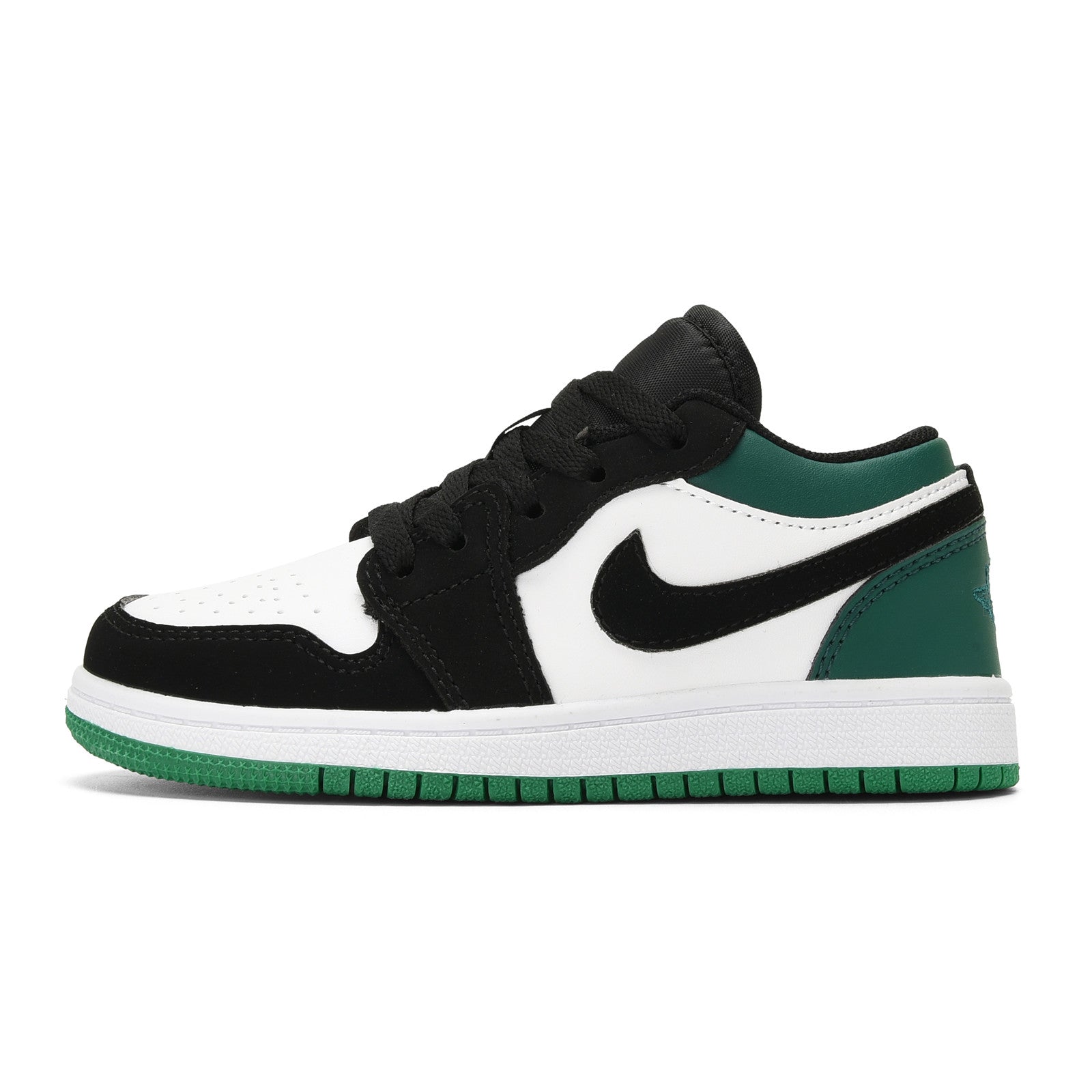 Qiaoyi low-top shoelaces" black, white, green"