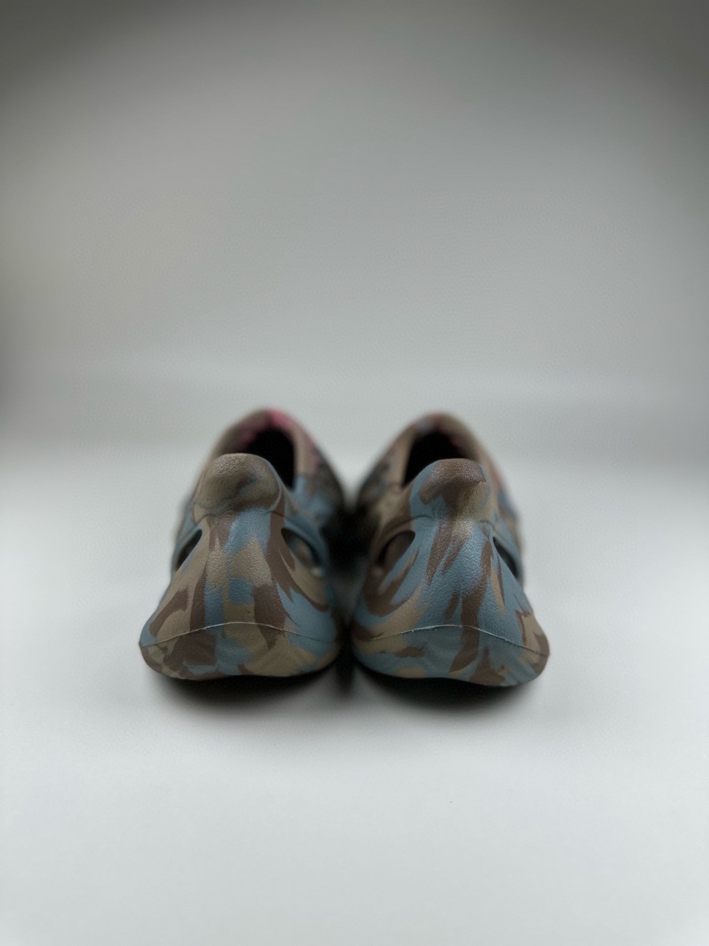 Coconut Crocs" Dark grey, light blue"