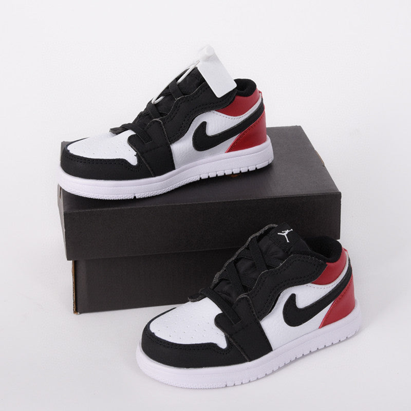 Jordan low top elastic band" white, black, red"