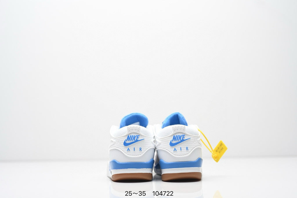 Jordan 4 low-top air cushion basketball shoes" white, blue"