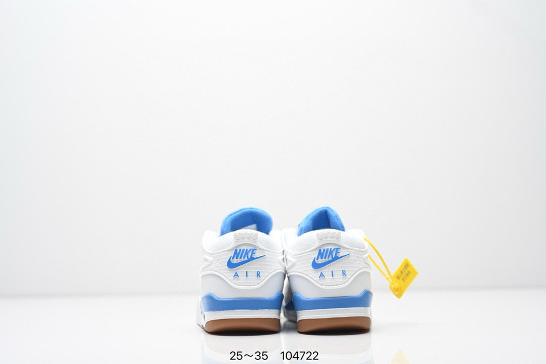 Jordan 4 low-top air cushion basketball shoes" white, blue"