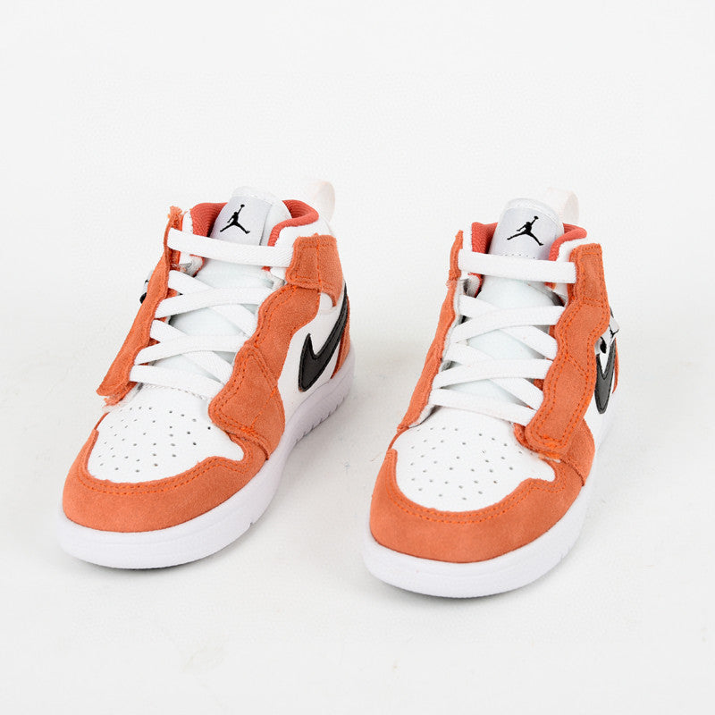 Jordan high top elastic band" orange , white"