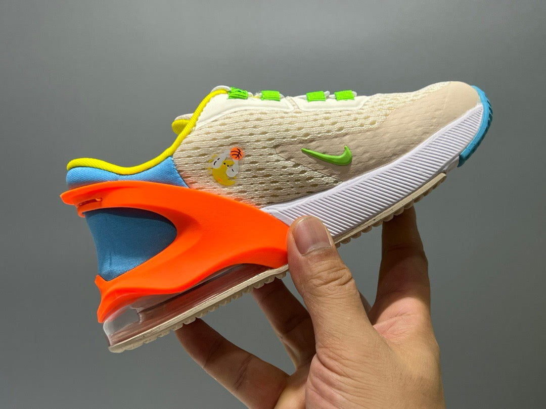 Nike 270 third generation elastic band air cushion children's shoes" light orange, red, blue"