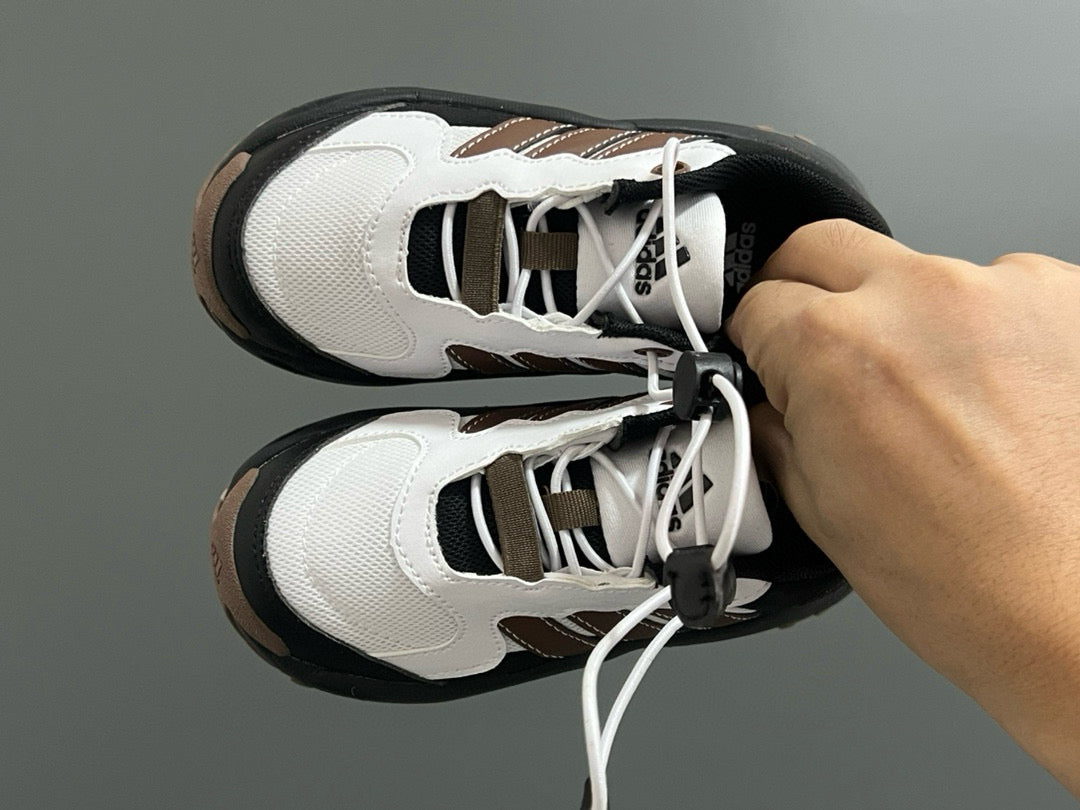 Adidas new elastic buckle children's shoes" white, brown, black"