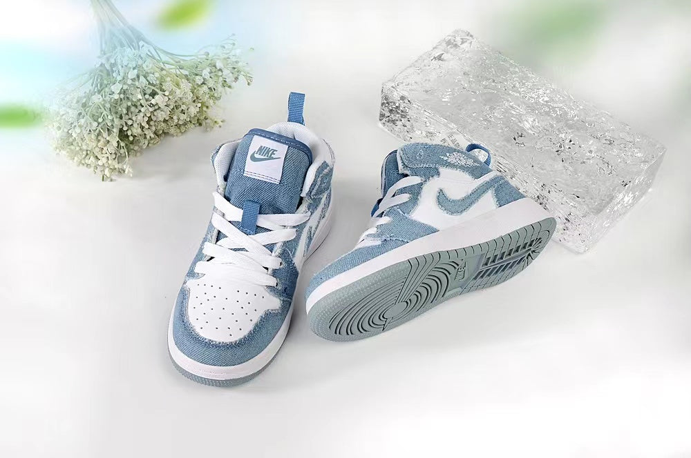 Jordan AJ1 children's shoes" white, blue"