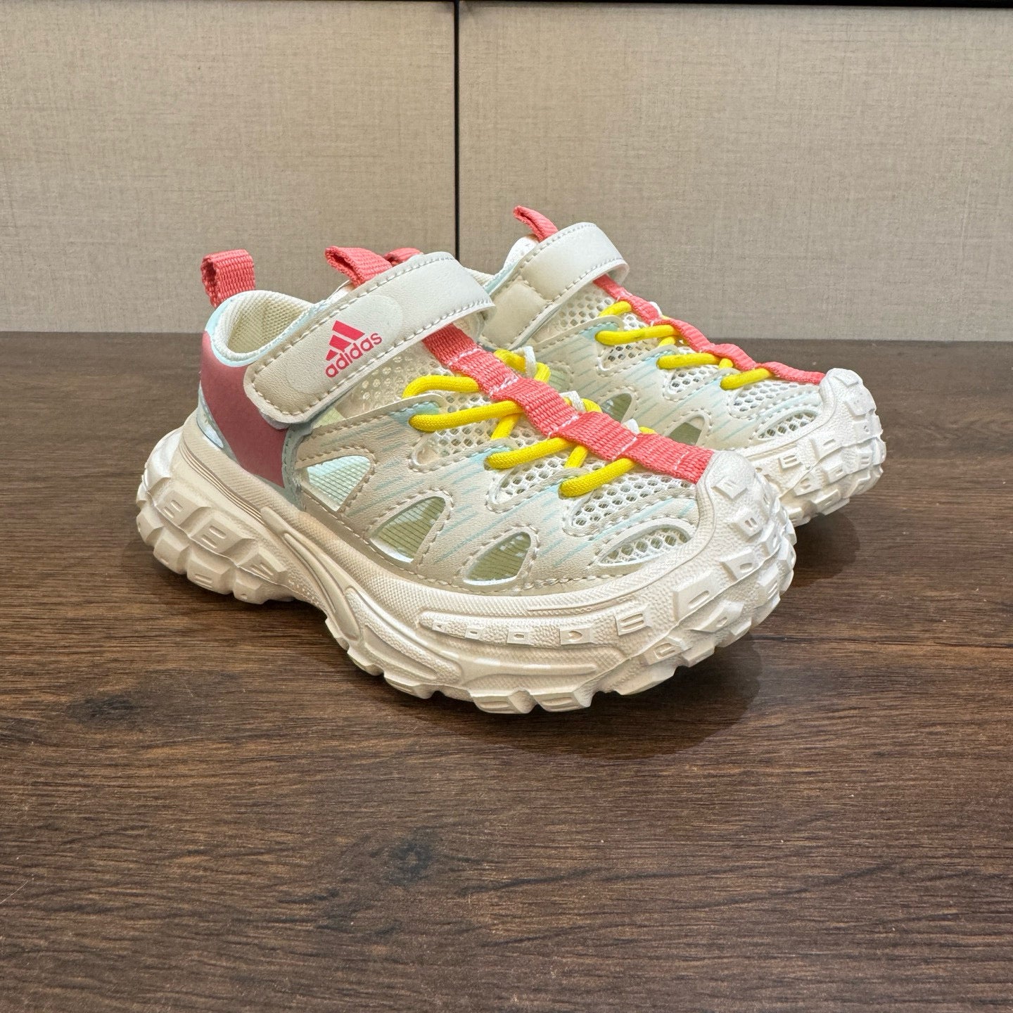 Adidas tire bottom beach shoes" cream"
