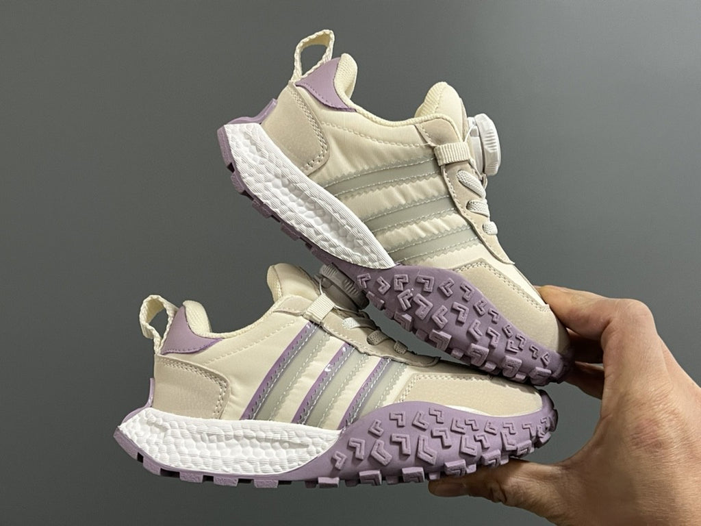 Adidas lock buckle children's dad sports shoes" cream, purple"